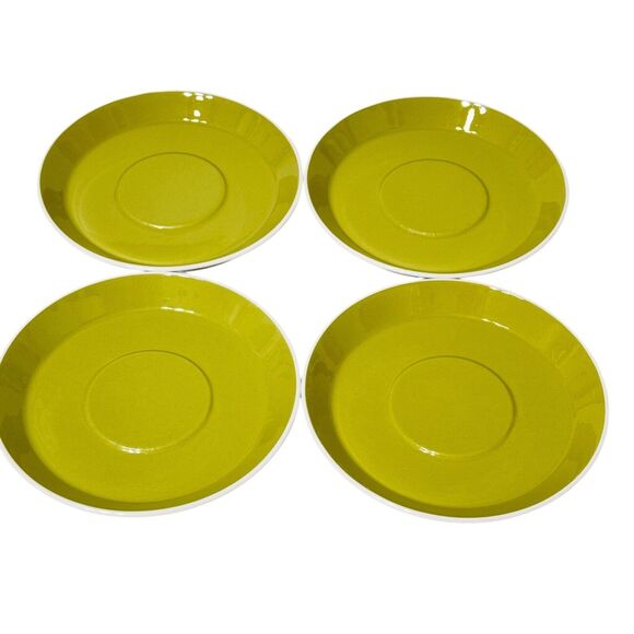 4 Mikasa Duplex Ben Seibel Green #2559 Saucers Made In Japan Avocado Green - Picture 2 of 7
